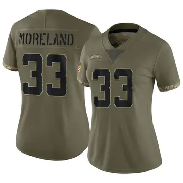 Nike Jimmy Moreland Women's Limited New York Jets Olive 2022 Salute To Service Jersey