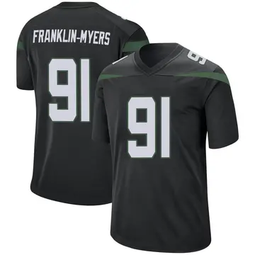 Nike John Franklin-Myers Men's Game New York Jets Black Stealth Jersey
