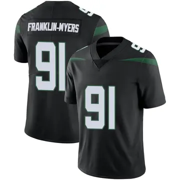 Nike John Franklin-Myers Men's Limited New York Jets Black Stealth Vapor Jersey