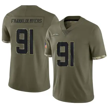 Nike John Franklin-Myers Men's Limited New York Jets Olive 2022 Salute To Service Jersey
