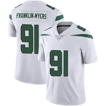 Nike John Franklin-Myers Men's Limited New York Jets White Spotlight Vapor Jersey
