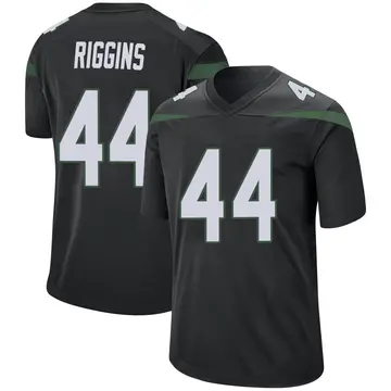 Nike John Riggins Men's Game New York Jets Black Stealth Jersey