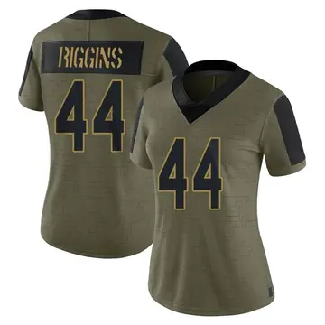 Nike John Riggins Women's Limited New York Jets Olive 2021 Salute To Service Jersey