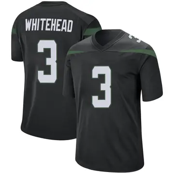 Nike Jordan Whitehead Men's Game New York Jets Black Stealth Jersey