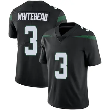Nike Jordan Whitehead Men's Limited New York Jets Black Stealth Vapor Jersey