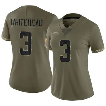 Nike Jordan Whitehead Women's Limited New York Jets Olive 2022 Salute To Service Jersey