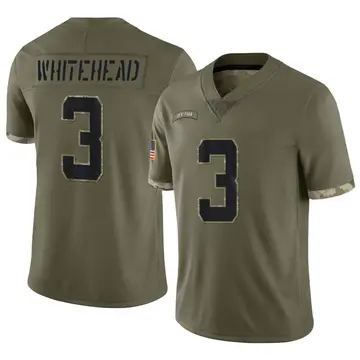 Nike Jordan Whitehead Youth Limited New York Jets Olive 2022 Salute To Service Jersey