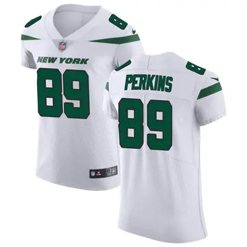 Nike Joshua Perkins Men's Elite New York Jets White Spotlight Vapor Untouchable Jersey