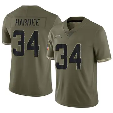Nike Justin Hardee Men's Limited New York Jets Olive 2022 Salute To Service Jersey