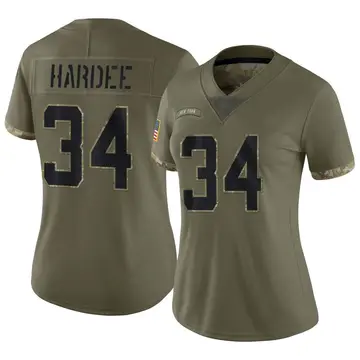 Nike Justin Hardee Women's Limited New York Jets Olive 2022 Salute To Service Jersey