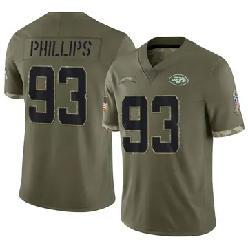 Nike Kyle Phillips Men's Limited New York Jets Olive 2022 Salute To Service Jersey