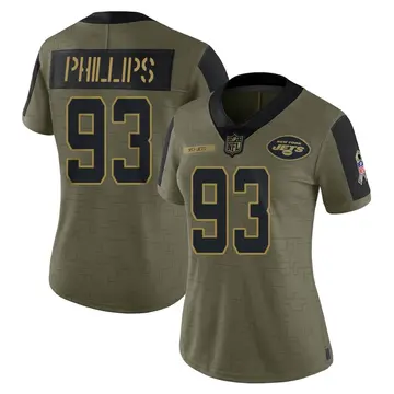 Nike Kyle Phillips Women's Limited New York Jets Olive 2021 Salute To Service Jersey