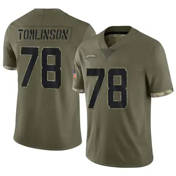 Nike Laken Tomlinson Men's Limited New York Jets Olive 2022 Salute To Service Jersey