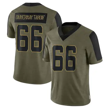 Nike Laurent Duvernay-Tardif Men's Limited New York Jets Olive 2021 Salute To Service Jersey