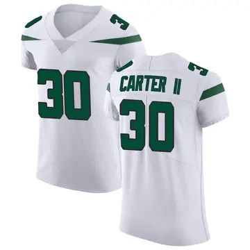 Nike Michael Carter II Men's Elite New York Jets White Spotlight Vapor Untouchable Jersey