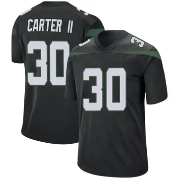 Nike Michael Carter II Men's Game New York Jets Black Stealth Jersey