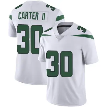 Nike Michael Carter II Men's Limited New York Jets White Spotlight Vapor Jersey