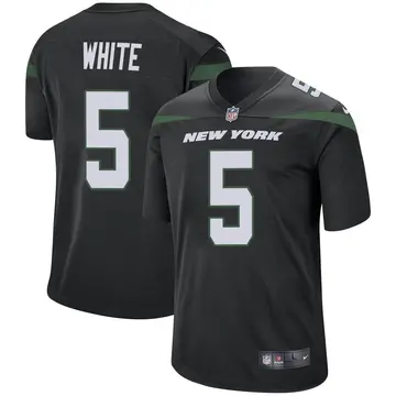 Nike Mike White Men's Game New York Jets Black Stealth Jersey