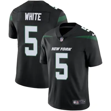Nike Mike White Men's Limited New York Jets Black Stealth Vapor Jersey