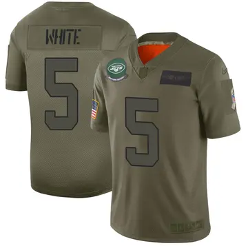 Nike Mike White Men's Limited New York Jets Camo 2019 Salute to Service Jersey