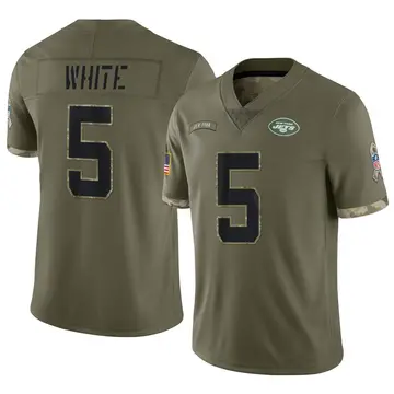 Nike Mike White Men's Limited New York Jets Olive 2022 Salute To Service Jersey