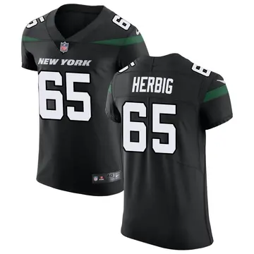 Nike Nate Herbig Men's Elite New York Jets Black Stealth Vapor Untouchable Jersey