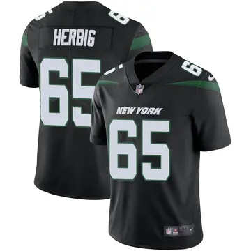 Nike Nate Herbig Men's Limited New York Jets Black Stealth Vapor Jersey