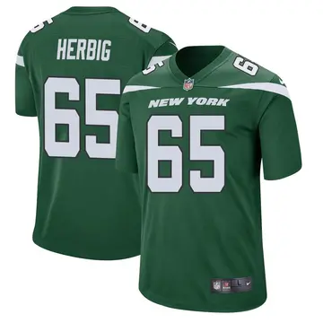 Nike Nate Herbig Youth Game New York Jets Green Gotham Jersey