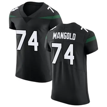 Nike Nick Mangold Men's Elite New York Jets Black Stealth Vapor Untouchable Jersey