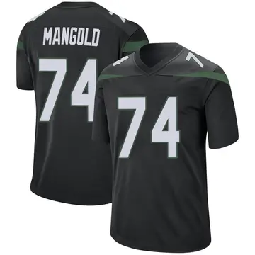 Nike Nick Mangold Men's Game New York Jets Black Stealth Jersey