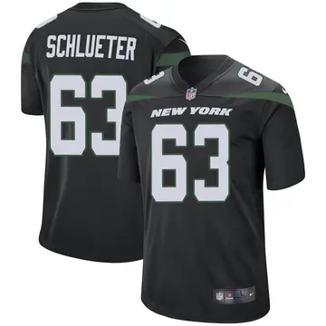 Nike Sam Schlueter Men's Game New York Jets Black Stealth Jersey