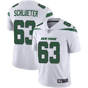 Nike Sam Schlueter Men's Limited New York Jets White Spotlight Vapor Jersey