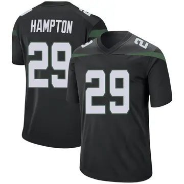 Nike Saquan Hampton Men's Game New York Jets Black Stealth Jersey