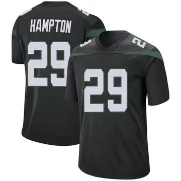 Nike Saquan Hampton Youth Game New York Jets Black Stealth Jersey