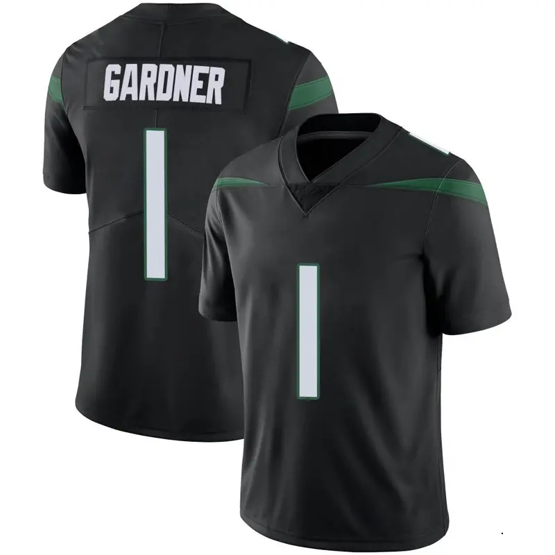 Nike Sauce Gardner Men's Limited New York Jets Black Stealth Vapor Jersey