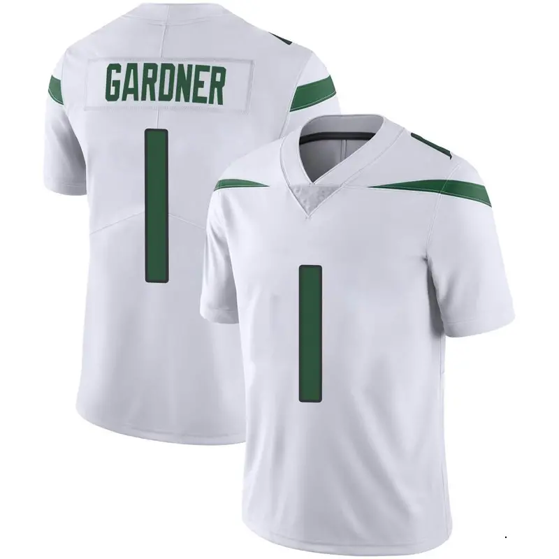 Nike Sauce Gardner Men's Limited New York Jets White Spotlight Vapor Jersey
