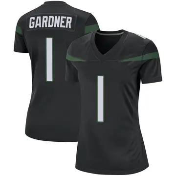Nike Sauce Gardner Women's Game New York Jets Black Stealth Jersey