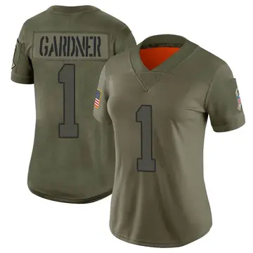 Nike Sauce Gardner Women's Limited New York Jets Camo 2019 Salute to Service Jersey