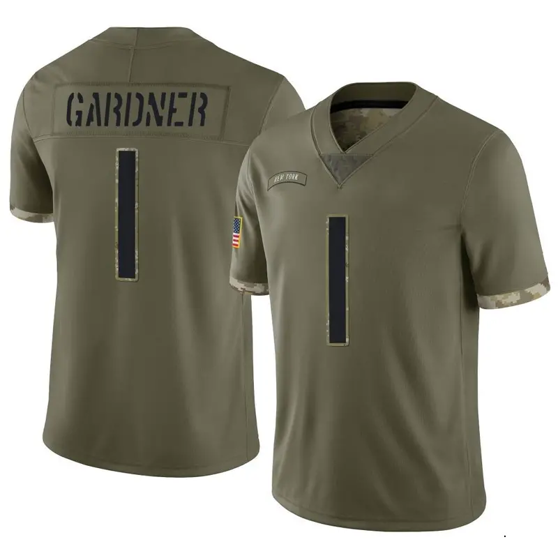 Nike Sauce Gardner Youth Limited New York Jets Olive 2022 Salute To Service Jersey