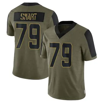 Nike Tanzel Smart Men's Limited New York Jets Olive 2021 Salute To Service Jersey