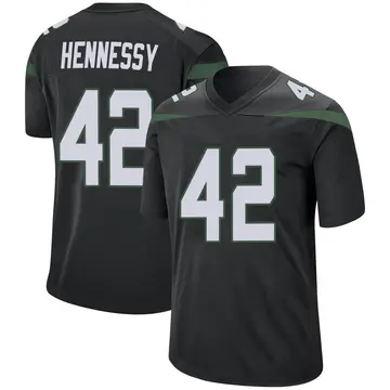 Nike Thomas Hennessy Men's Game New York Jets Black Stealth Jersey