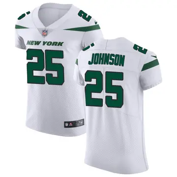 Nike Ty Johnson Men's Elite New York Jets White Spotlight Vapor Untouchable Jersey