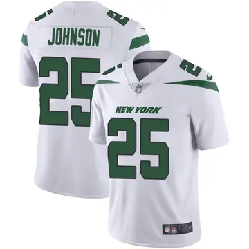 Nike Ty Johnson Men's Limited New York Jets White Spotlight Vapor Jersey