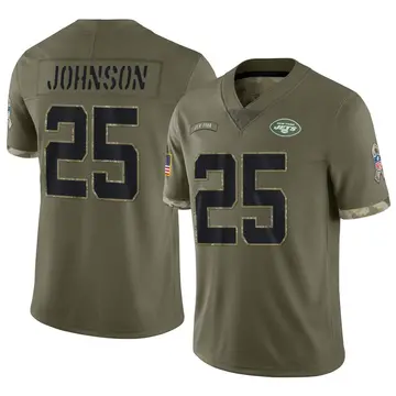 Nike Ty Johnson Youth Limited New York Jets Olive 2022 Salute To Service Jersey
