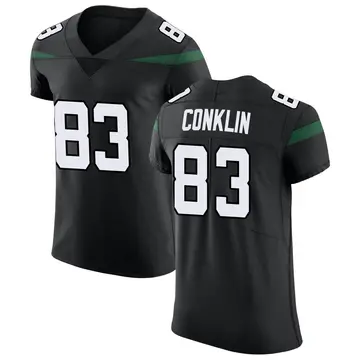 Nike Tyler Conklin Men's Elite New York Jets Black Stealth Vapor Untouchable Jersey
