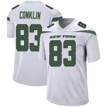 Nike Tyler Conklin Men's Game New York Jets White Spotlight Jersey