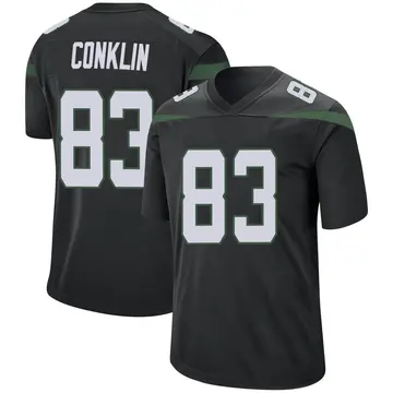 Nike Tyler Conklin Youth Game New York Jets Black Stealth Jersey
