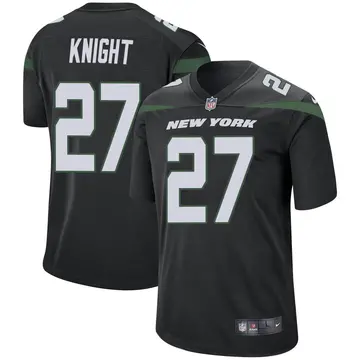 Nike Zonovan Knight Youth Game New York Jets Black Stealth Jersey